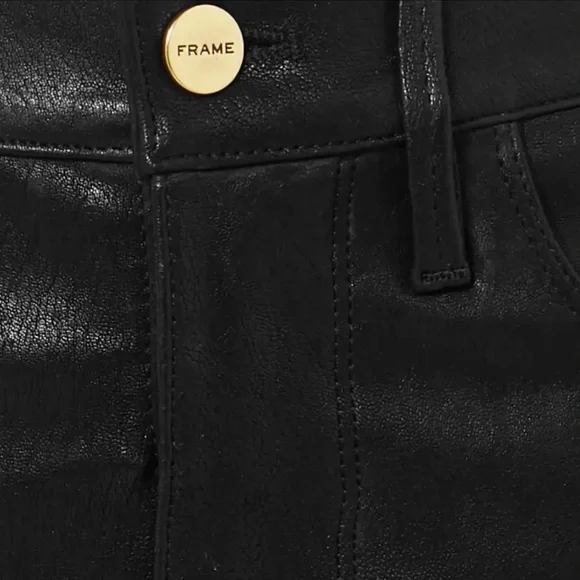 FRAME Le Sylvie High-Rise Lambskin Leather Pants